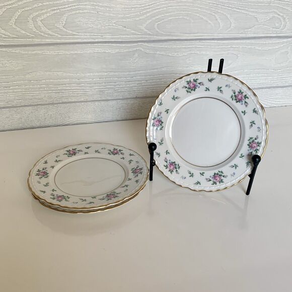 Sweet Briar Princess China Bread Plates Dinnerware Set Of 3 - Picture 1 of 5